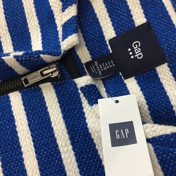 GAP Striped Blazer Swing BB Jacket Modern Casual Blue White Spring Summer 2007 - Picture 4 of 13